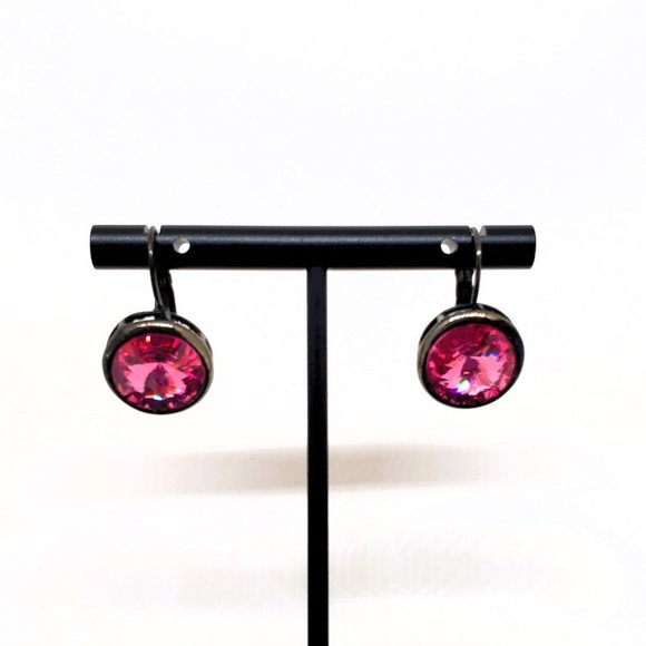 Rose Pink Drop Dangle Earrings - Picture 1 of 6